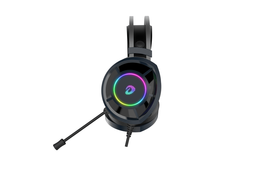 Гарнитура игровая проводная EH469 Black (черный), подсветка RGB, подключение USB, кабель 2.4м